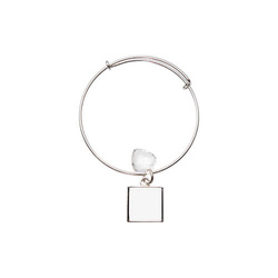 Náramek s křišťálovým srdcem a čtvercovým přívěskem pro sublimaci