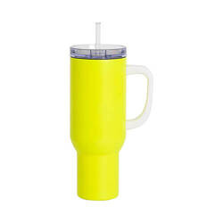 Nerezový cestovní hrnek 1200 ml - neonově matná žlutá (pro sublimaci)