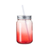 Skleněný hrnek Mason Jar 450 ml bez ucha pro sublimaci - červený gradient