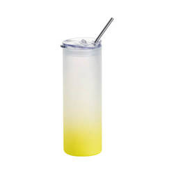 750 ml matný hrnek s plastovým víčkem a brčkem pro sublimaci - limetkový gradient