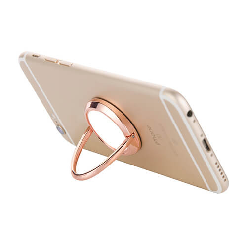 Otočný držák na prst pro smartphone - červené zlato