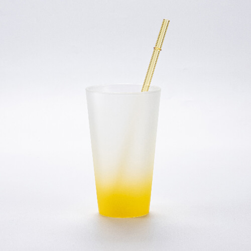 Rovné skleněné brčko 23 cm - žluté